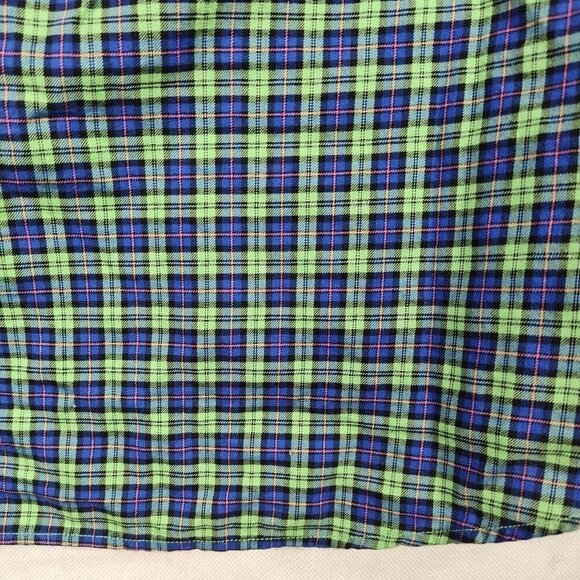 Ralph Lauren Blue Label Green Blue Plaid Shirt Men Size M Long Sleeve Pony Logo - Picture 6 of 9